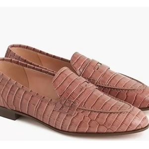 Women’s sz 9.5 J Crew Croc Embossed Academy Loafers